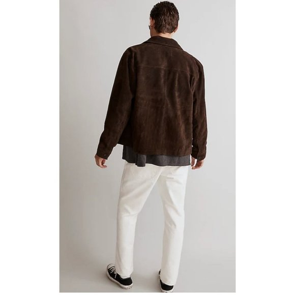 Madewell $550 Suede Leather Boxy Shirt Jacket Brown Size XL NM685 - Picture 4 of 9